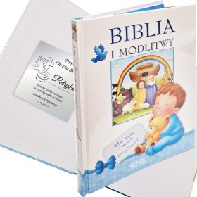   Biblia in molitve za otroke s tablico za posvetitev | Darilo ob krstu, spominek obhajilo + Besedilo