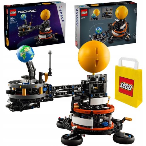 LEGO Technic 42179 Planeta Zemlja in Luna v orbiti + LEGO papirnata vrečka 6315786 Rumena 24x8x18 cm