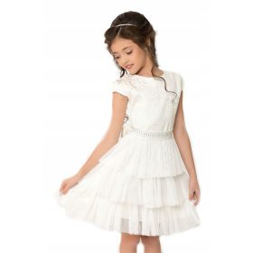   Eleganten poročni večerni plašč 158 s tilom in volančki, primerno za obhajilo, velikost M 883. Ta prefinjena in izjemno elegantna poročna obleka je idealna izbira za posebne priložnosti. Izdelana je i