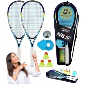   Crossmintonski komplet NRS005 z dvema loparjema + speeders + markerji + žoga + pokrov NILS