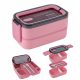 LUNCHBOX ZA OTROKE S DVOJNIM PREDELKOM IN JEDILNIM PRIBOROM 1400ml ROZA KITE