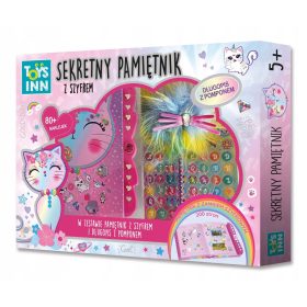   Skrivni dnevnik z zaklepom Maček komplet ustvarjalnih pripomočkov za deklice