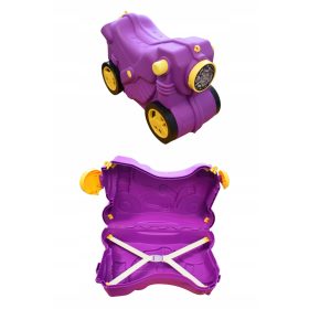   OTROŠKI KOVČEK NA KOLESIH ZA SEDEŽ, VIJOLIČEN 3D, OTROŠKA POTOVALNA PRTLJAGA, KABINA