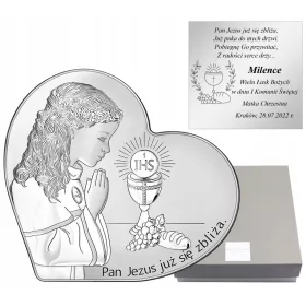  Srebrna slika Angel varuh Krstni spominek OA120