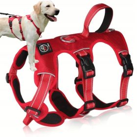 Močne ANTI-ESCAPE oprsnice za pse ELBA, rdeče, velikost M