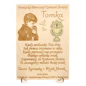    Spominčica na prvo sveto obhajilo SLIKA stoječa viseča +PERSONALIZACIJA