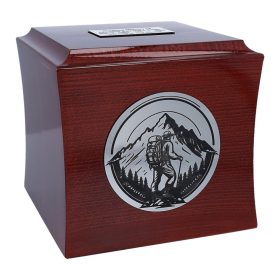    Lesena žara za pepel, motiv gore, personalizirana pogrebna žara