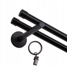    DVOJNA KARNIZA 160cm, 19mm+19mm ČRNO BELA SREBRNA MODERN SMART