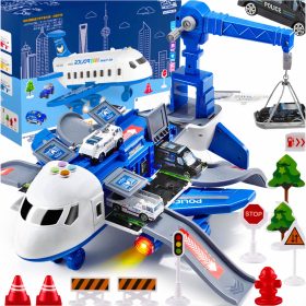   Zračno plovilo XXL s parkirnim žerjavom in policijskimi avtomobili