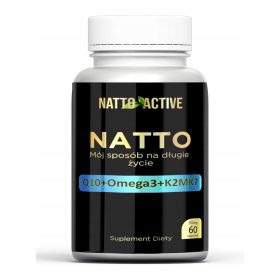   Kapsule Natto Active z koenzimom Q10, vitaminom K2 MK7 in nattokinazo ter Omega 3,6,9