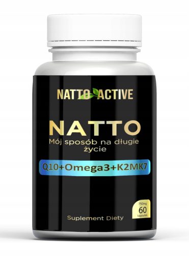 Kapsule Natto Active z koenzimom Q10, vitaminom K2 MK7 in nattokinazo ter Omega 3,6,9