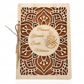   Lesena spominska kartica za prvo sveto obhajilo + OSEBNA PRILAGODITEV