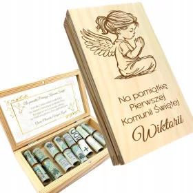    SPOMINKI PRVEGA SVETEGA OBHAJILA darilna škatlica denar OBHAJILO