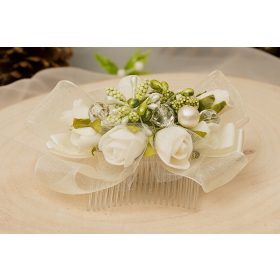   udovit glavnik za lase s cvetlično dekoracijo za obhajilo in poroko