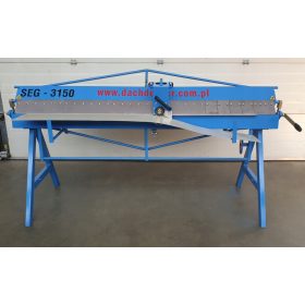   ZAGINARKA ZA SEGMENTE 3150 0,8 MM | Zaginarka segmentowa SEG-3150 mm z segmentami na belce górnej. Maszyna pozwala na gięcie blachy o grubości 0,8mm na całej długości roboczej. Ogranicznik kąta gięcia