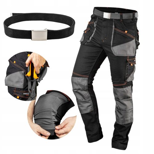 Neo Tools HD Slim delovne hlače z elastiko, velikost L