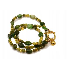  Ogrlica iz pozlačenega jekla iz žada