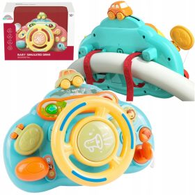   INTERAKTIVNA VOZIČKA KIEROWNICA Z MUZIKO ZA POSTELJCO, ZVOKI ŽIVALI, SVET