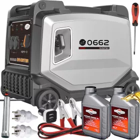   Prenosni enofazni inverter generator Majster Polska 3800 W na kolesih z motorjem Briggs