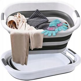   Kakovostna košara za perilo Orion 38l, bela, odtenki sive in srebrne