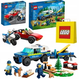   LEGO Mesto 60369 Szkolenje policijskih psov na terenu + LEGO 60392 Policijski motor