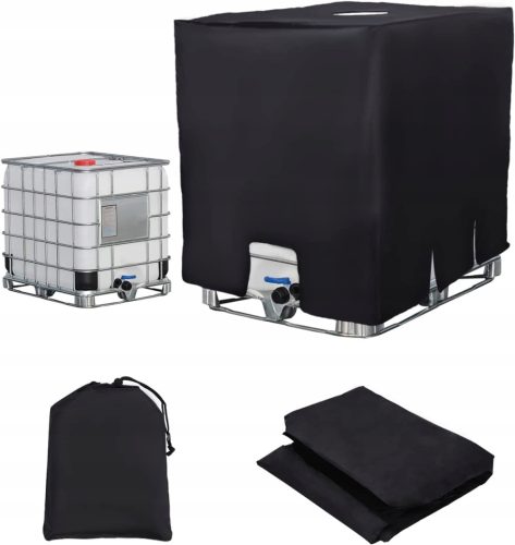 Rezervoar za deževnico 1000 l 100 x 120 cm črn