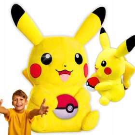   Ikonska maskota Pikachu s Pokežogom - velika plišasta Pokemon mehka igrača 40 cm