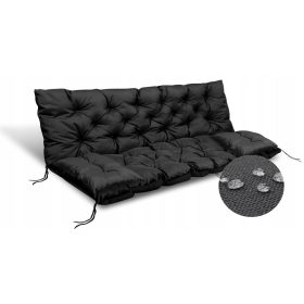   Vrtna garnitura blazin 120x60x50 cm za vodoodporno gugalnico, črna