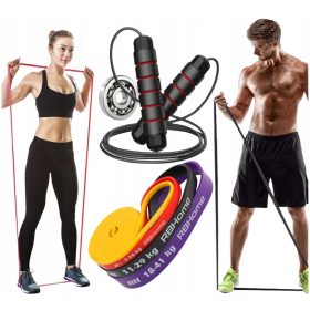   GUMI Z UPOREM ZA FITNES 4 KOSI POWER BANDS + SKAKALNA VRV 280CM GRATIS