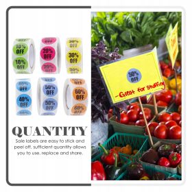 Barvne nalepke za popuste - Komplet 6 zvitkov