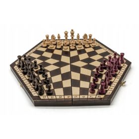    Šahovska garnitura za tri igralce, velika rjava/Šahovska garnitura za tri, velika Żurek Chess