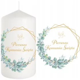 Sveča svete obhajilo boho listi 15 cm