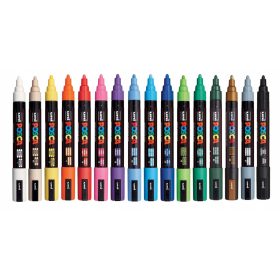 16 barvni akrilni markerji za plakate POSCA PC-5M UNI