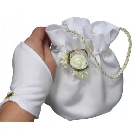   Torba za obhajilo. Komplet za prvo obhajilo: torbica in rokavice. Zlato srce