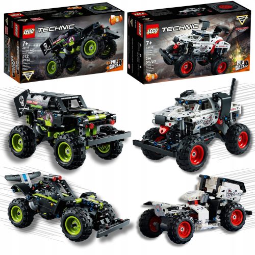 LEGO Technic Kamion Monster Jam Grave Digger 42118 + LEGO Technic Kamion Monster Jam Mutt Dalmatinec 42150