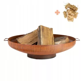    Vrtna ognjišče z ročaji Corten Steel Deep Fire Bowl 70 cm žar