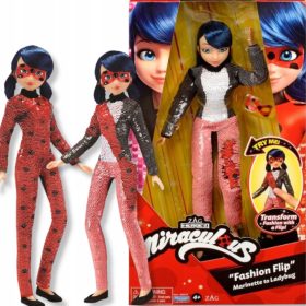   LALKA MIRACULOUS PIKAPOLONICA IN MAČKA ČRNA PUNČKA FASHION FLIP SEQUIES 26CM
