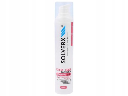 SOLVERX 3v1 Krema za občutljivo kožo z visokim SPF50+ zaščito - 50ml