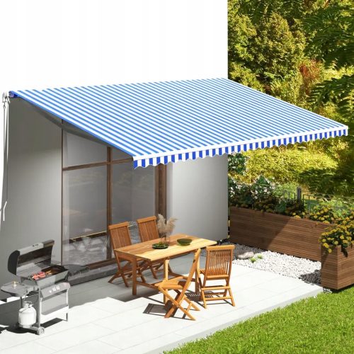 Zamenjava platna za tendo VidaXL modro-bele barve 580 x 345 cm
