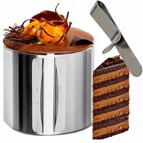 Visokokakovostni tortni obod za torte z visokim robom 17 cm, iz nerjavečega jekla