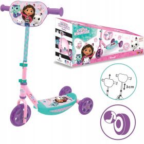 TRIKOLESNI SKUTER KOCI HIŠA GABI Z TIHIMI KOLESI 3+