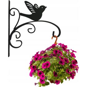   rni obešalnik za cvetlične lončke s ptico - Eleganten držalo za rože