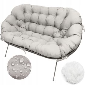 VODOODPORNA BLAZINA ZA DVOSLEDNI VRTNI FOTEL - SVETLO SIVA