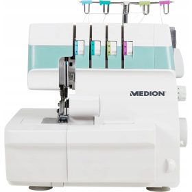   Owerlok MEDION® MD 19169, moč 90 W, LED osvetlitev, šivanje s 4 nitkami hkrati, bogata oprema