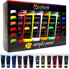 Colore akrilne barve 12 kom x 75 ml