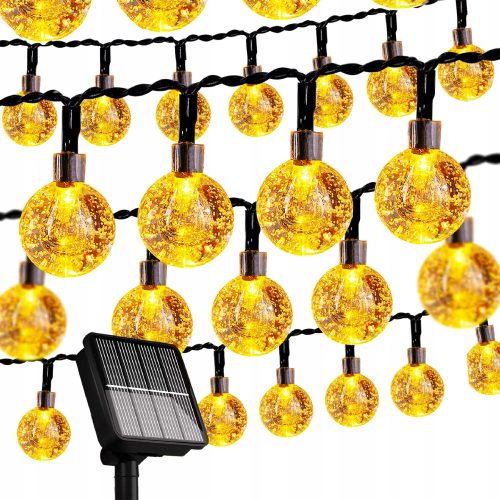 Solarna girlanda za vrtove 1000 cm 50LED svetilk za balkon | Dekorativna in ekološka girlanda za zunanje prostore. Idealna za okrasitev vrtov, balkonov in teras. Girlanda deluje na solarno energijo, k