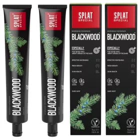   Splat Special Blackwood Črna Belilna Zobna Pasta brez fluorida 2x75 ml