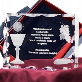   3D kristalni spominek za prvo sveto obhajilo s personalizacijo za otroka