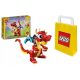 LEGO Stvaritelj 3 v 1 31145 Rdeči zmaj + papirnata vrečka LEGO 6315786 rumena 24x8x18 cm