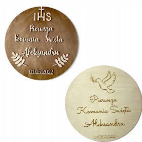   Krožna stenska DEKORATIVNA TABLA za OBHAJILNO SLOVESNOST z IMENOM